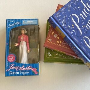 Jane Austen Collectible Action Figure. Includes book and Quill.